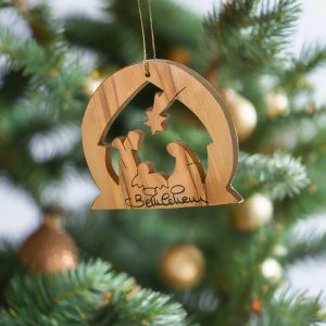 Nativity Half Round Ornament by EarthWood