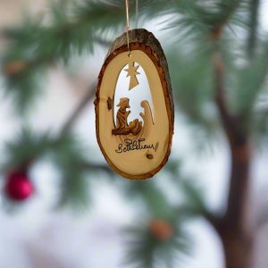 Nativity Natural Cut Ornament by EarthWood